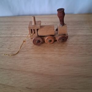 Wooden Toy Train Christmas Ornament